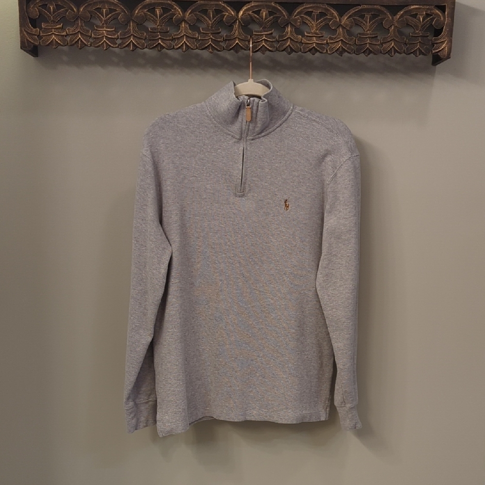Polo Ralph Lauren Gray Quarter-Zip Sweater 🐎
